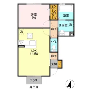 グローリアコートC【1階】の間取り
