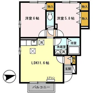 ピソ マロニエ A【1階】の間取り