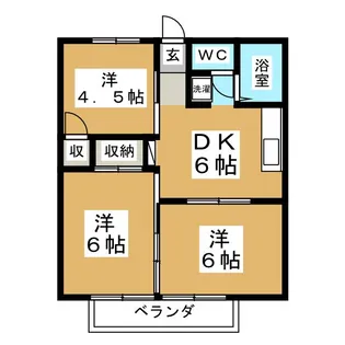 サンハイツB【2階】の間取り
