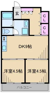 日吉第7コーポH棟【2階】の間取り