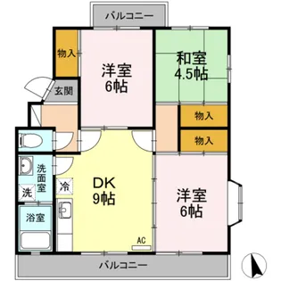 ヴェルテ皆賀【2階】の間取り