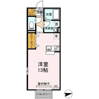 パラディー森塚【1階】の間取り