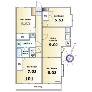 千葉県千葉市中央区登戸3【マンション】の間取り