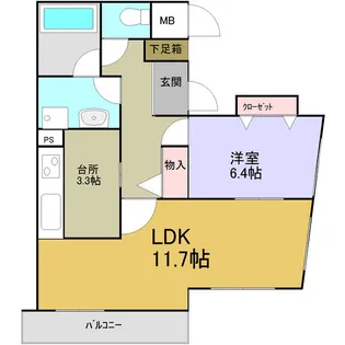 愛知県名古屋市中区千代田4【マンション】の間取り