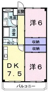 ビューセジュールK【2階】の間取り