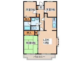原当麻Mハイツ【4階】の間取り