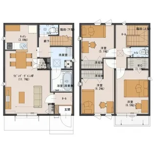 栃木県宇都宮市平松町【一戸建】の間取り
