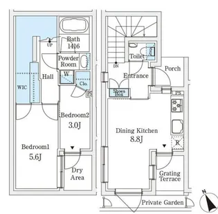 AGRATIO TERRACE 恵比寿【1階】の間取り