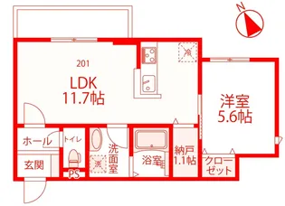 ミレットシップ【2階】の間取り