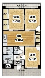 ルミウス恵美須【2階】の間取り