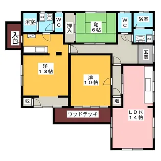 岐阜県多治見市明和町3【一戸建】の間取り