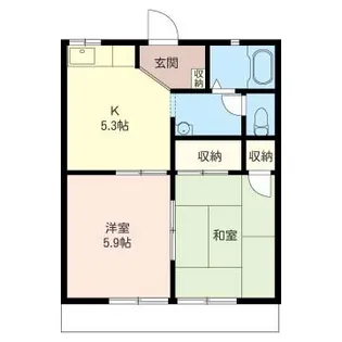 ドエルミハラB【1階】の間取り