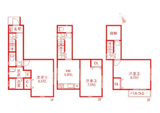 神奈川県横浜市戸塚区吉田町【一戸建】の間取り