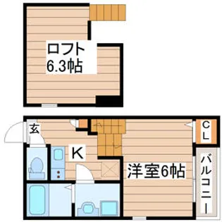 ハーモニーテラス南小泉【2階】の間取り