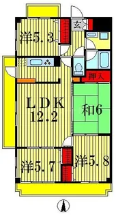 ロイヤルプラザ北小金【2階】の間取り