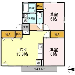広島県広島市佐伯区皆賀3【アパート】の間取り