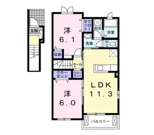 千葉県流山市東初石3【アパート】の間取り