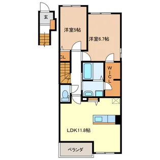ローズ ゲート I【2階】の間取り