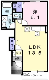 カーサ イリーデA【1階】の間取り