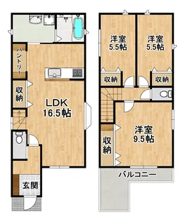 大阪府大阪市東住吉区桑津5【一戸建】の間取り