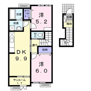 カ ムリ ガ デン【2階】の間取り