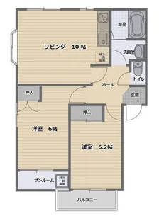 リバーサイドハイツ【2階】の間取り