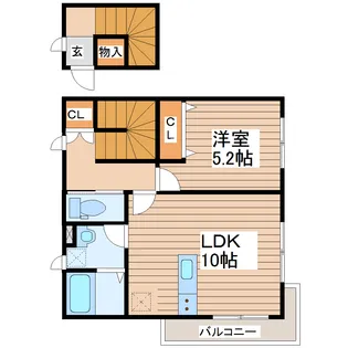 station front 連坊【2階】の間取り
