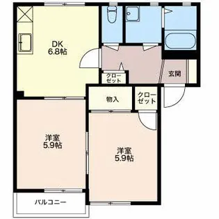 キャトルセゾン F【2階】の間取り