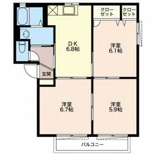 カトル・ドゥII【1階】の間取り
