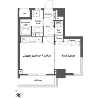 レジデンシャル目黒【9階】の間取り