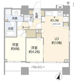 クラッシイスイート赤坂【12階】の間取り