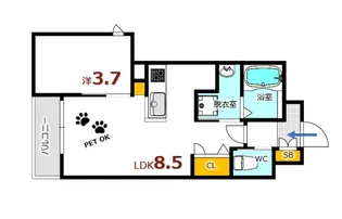 月光安芸中央【2階】の間取り