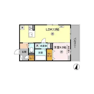 ロイヤルコーポ弓削II【2階】の間取り