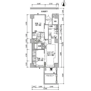 東雲キャナルコートCODAN21号棟【7階】の間取り
