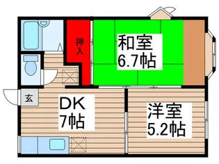 レプリントンハイツA【1階】の間取り