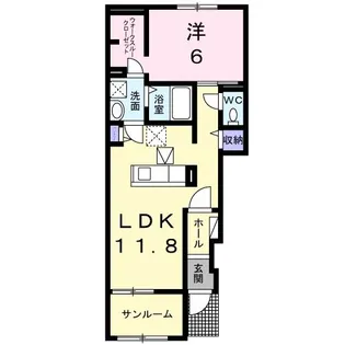 アイルウインド B【1階】の間取り