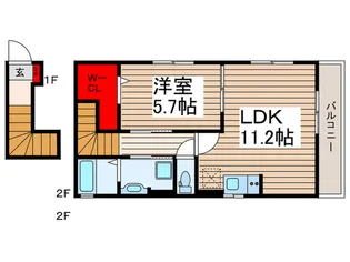 バンビーニ【2階】の間取り