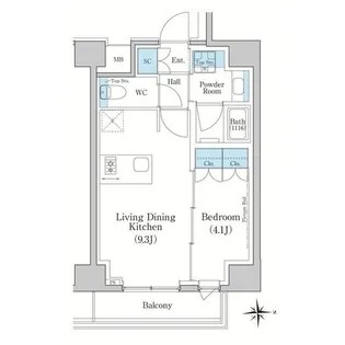 スタイリオ新丸子NORTH【7階】の間取り