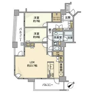 中落合パーク・ホームズ【6階】の間取り