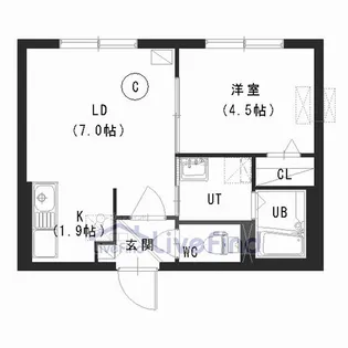 インフィニティ 旭町【4階】の間取り
