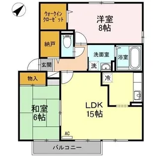 セジュールのぞみ II棟【1階】の間取り