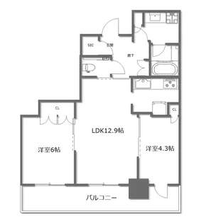 ブランズタワー梅田North【24階】の間取り