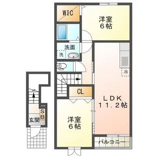 グランシャリオII B棟【2階】の間取り