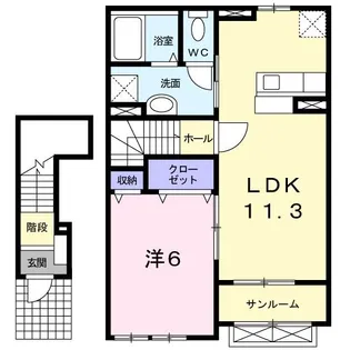 エレガンスフローラーリア【2階】の間取り