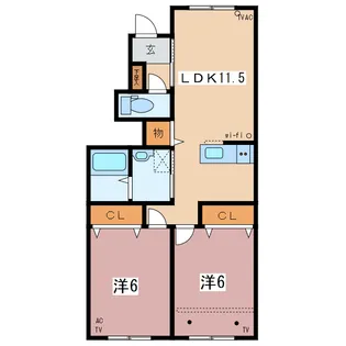 エスプリ城南C【1階】の間取り