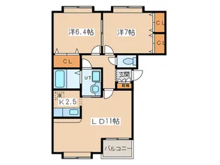 バルチュ-レ壱番館【1階】の間取り