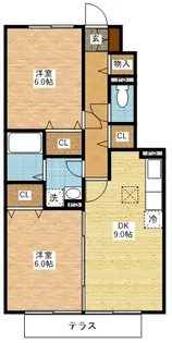 メゾン・ラ・パトリアD棟【2階】の間取り