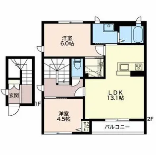 ルナクレールAKIRA B【2階】の間取り