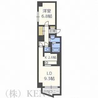 ラ・ポルタ北一条【9階】の間取り