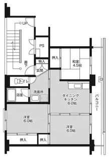 ビレッジハウス矢板1号棟【4階】の間取り